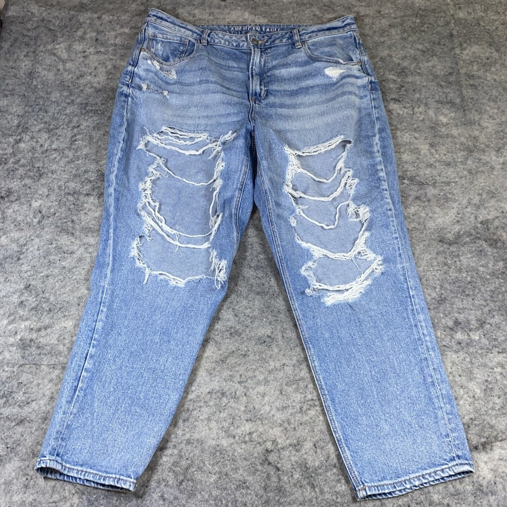 American Eagle Jeans Women's 18 Regular Distressed/Destroyed‎ Mom Jean Y2K